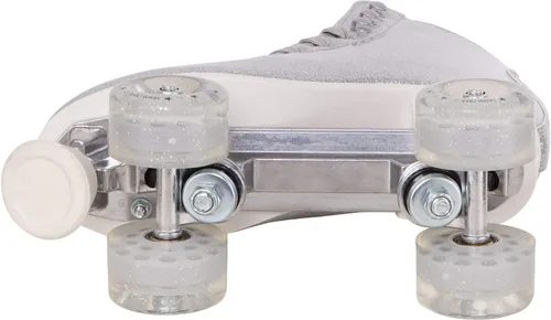 Vista 4 de Skate Gear Sparkly Patines retro de cuatro ruedas Purpurina plateada