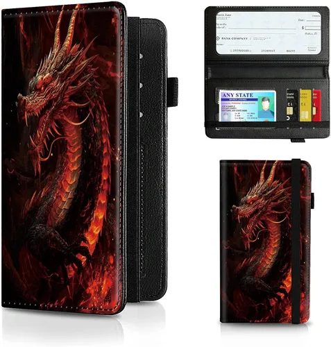 Vista 88 de Funda para chequera para hombres y mujeres, cartera de cuero RFID con ranuras para tarjetas de crédito, soporte de cheques duplicados personales