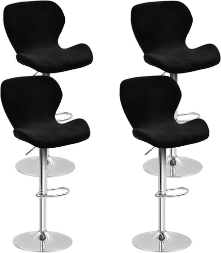 Vista 15 de Paquete de 2 fundas para sillas de bar de altura de mostrador, fundas giratorias de terciopelo para taburetes de bar, fundas elásticas para sillas