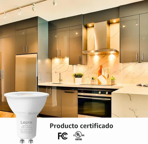 Vista 8 de Lepro Bombilla LED GU10 regulable, bombillas halógenas equivalentes a 50 W, 5.5 W, 3000 K, repuesto de luz cálida suave para iluminación de riel