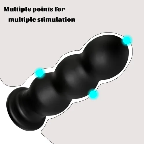 Vista 4 de Entrenador de tapón anal: enorme consolador anal grueso con tapón de 3 cuentas, dilatador de ano, bola anal, masaje de próstata, juguetes sexuales