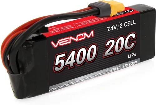 Vista 3 de Venom 20C 2S 5400mAh 7.4V Batería LiPo con enchufe universal (EC3/Deans/ Tamiya) x4 paquetes