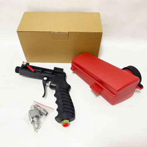Vista 9 de Kit de pistola de arena para chorro de arena, herramienta portátil de pulverización de arena por gravedad de 90 psi, chorro de arena neumático