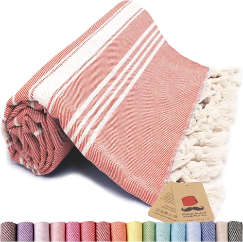 Vista 20 de Toalla de baño turca, 100% algodón, 71 x 39 pulgadas, beige arpa