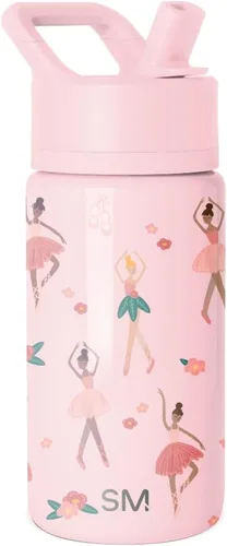 Vista 58 de Simple Modern Botella de agua para niños con tapa con pajilla, vaso aislado de acero inoxidable de 14 onzas para niños y a prueba de derrames