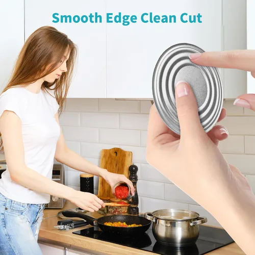 Vista 8 de Ultrean Abrelatas Manual Abrebotellas, Acero Inoxidable Resistente Borde Liso Abrelatas Manual de Mano con Mango Suave al Tacto, A Prueba de Óxido