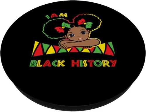 Vista 2 de I am Black History Little Girl Afro Love African PopSockets estándar PopGrip americano