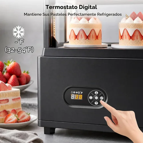 Vista 2 de Tylza Refrigerador de exhibición de encimera Puerta de vidrio doble de 2.7