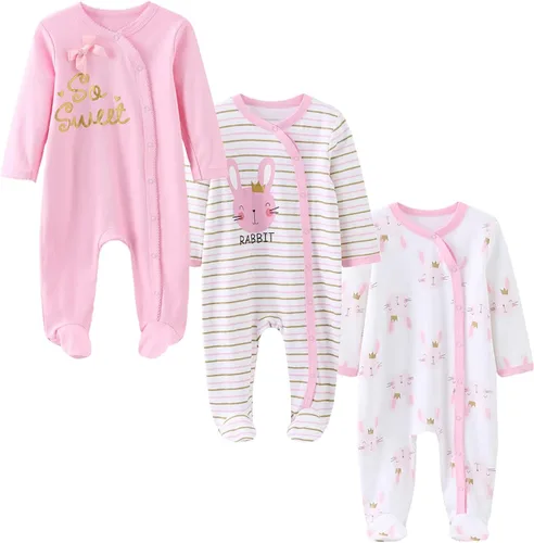 Vista 4 de ZAV Ropa unisex para bebés, paquete de 5 mamelucos de manga corta y 3 mamelucos con pies para bebé