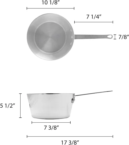 Vista 3 de TrueCraftware -Cacerola de 5-1/2 cuartos de galón con acabado de espejo de aluminio– Sartén de cocina Olla multiusos de uso cacerola utensilios