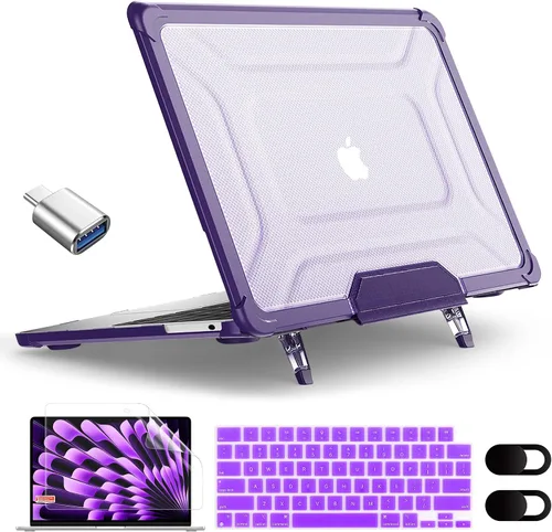 Vista 11 de Funda MEEgoodo para MacBook Air de 15 pulgadas 2025 2024 2023, Funda Compatible con Modelo (A3241/A3114/A2941) con Chip M4/M3/M2, Carcasa Rígida
