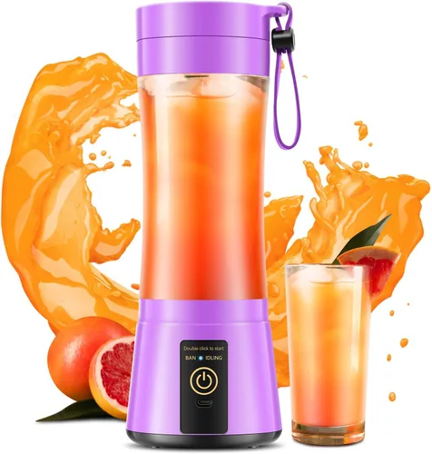 Vista 9 de Licuadora portátil inalámbrica de tamaño personal de 12 onzas – Mini licuadora para hacer batidos y batidos, inalámbrica, ligera, recargable, recién