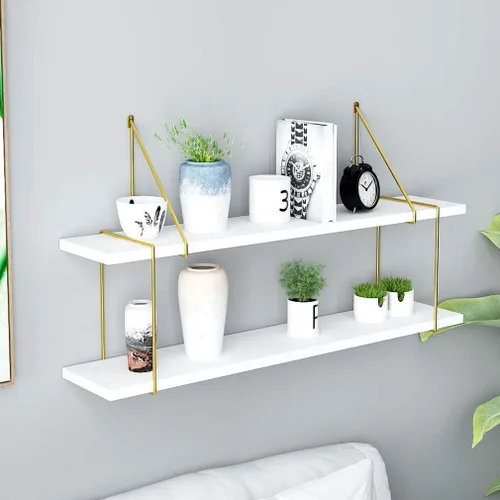 Vista 6 de Soporte para estante de pared de hierro forjado para decoración del hogar, dormitorio, sala de estar, soporte de estante flotante, con accesorios, 2
