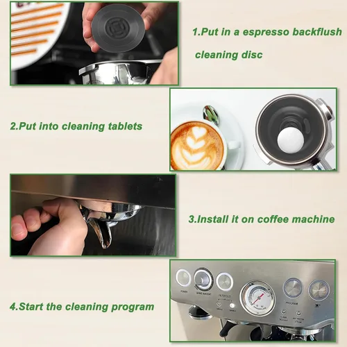 Vista 6 de Disco de limpieza de 2.126 in para Breville Paquete de 2 discos de limpieza para breville compatible con Bes870XL/ Bes860XL/Bes840XL/Bes450, etc