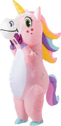 Vista 8 de Spooktacular Creations Disfraz inflable para adulto, cuerpo completo montando un unicornio para fiesta inflable de Halloween