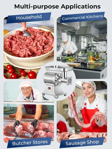 Vista 9 de Picadora de carne comercial, picadora de carne eléctrica 1100W resistente