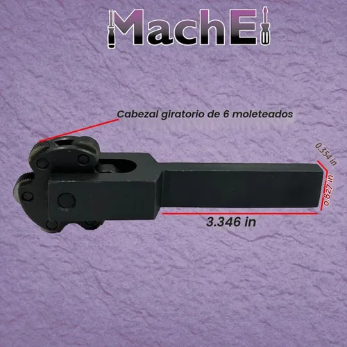 Vista 2 de MachEI - Herramienta de moleteado de cabeza giratoria de 6 moleteado con diseño de paso múltiple (grueso, medio, fino), ideal para soportes