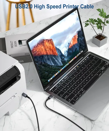 Vista 4 de Cable de impresora USB de 10 pies – Cable de impresora 2.0 de alta velocidad, cable USB-B, cable de escáner B a A compatible con HP, Canon, Epson
