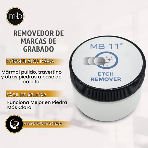 Vista 3 de MB Stone MB-11® Touch-Up Etch Remover - Polvo de pulido de mármol para uso con calcita de color claro y neutro, no para piedra mate u oscura
