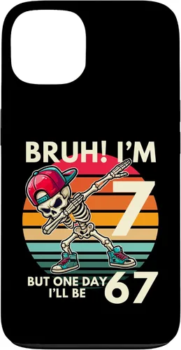Vista 7 de Bruh I'm 7 But One-Day I'll Be 67 Retro 7th Birthday Kids Case for iPhone 17