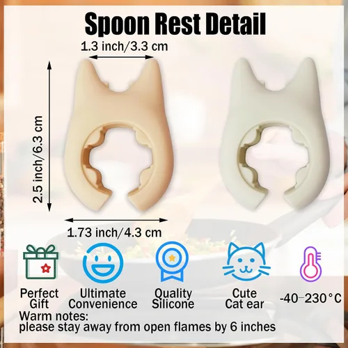 Vista 2 de Soporte para cucharas para cocinar, 2 piezas, soporte para espátula de wok, de silicona, ajustable, para utensilios de cocina para hervir sobre
