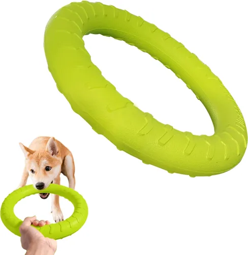 Vista 7 de Disco Volador Flotante Duradero Indestructible para Perros Grandes, Juguetes de Anillo para Masticadores, Piscina, Natación, Lanzamiento, Atrapar