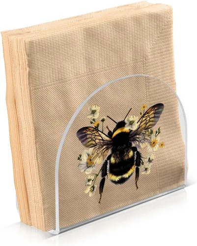 Vista 2 de Servilletero de abeja para mesa, dispensadores de servilletas de tejido acrílico, servilleteros de cóctel para cocina, mesa de comedor, bar