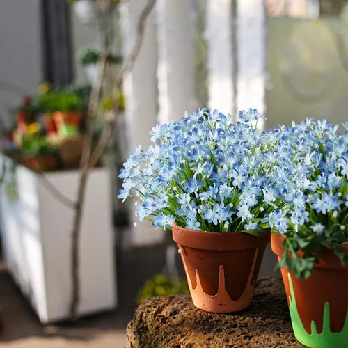 Vista 3 de 6 paquetes de flores artificiales de narcisos, vegetación artificial falsa, resistente a los rayos UV, no se decolora, plantas de plástico sintético