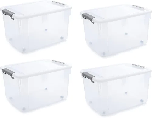 Vista 17 de Citylife - Paquete de 2 cubos de almacenamiento de plástico transparente