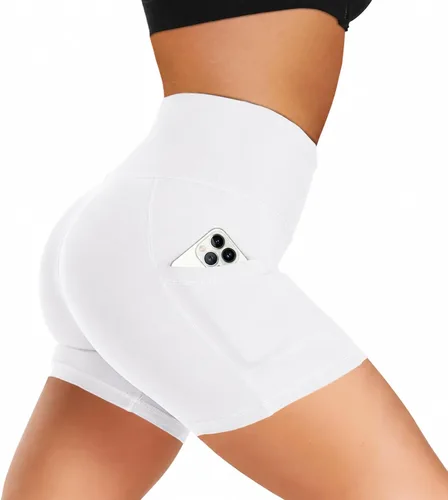 Vista 60 de Biker Shorts for Women with Pockets - 8"/5"/3" Booty Black Spandex Shorts Verde militar