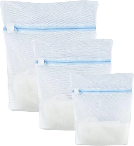 Vista 5 de HAND® Paquete de 2 bolsas de lavado de ropa con cremallera de red densa de 15.7 x 19.7 in, perfectas para prendas delicadas, separadas y ropa