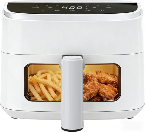Vista 20 de Simple Deluxe 12 en 1 Freidora de aire 6.34 Qt, Freidora digital con ajustes preestablecidos y ventana visible, cesta antiadherente y apta