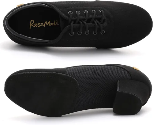 Vista 2 de RoseMoli Zapatos de Baile para Mujer, con Cordones, de Baile Latino, Salón Moderno, Salsa, Ritmo, Enseñanza, Práctica, Profesional