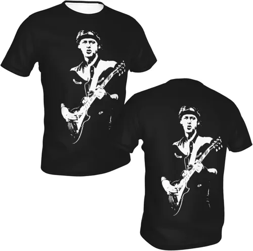 Vista 6 de Mark Knopfler T Shirt Man's Summer Tee Casual Short Sleeve 3D Print T-Shirts