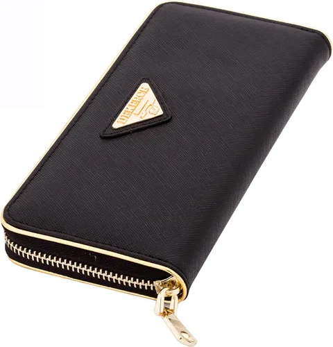 Vista 4 de ZENTEII - Cartera larga de piel auténtica para mujer