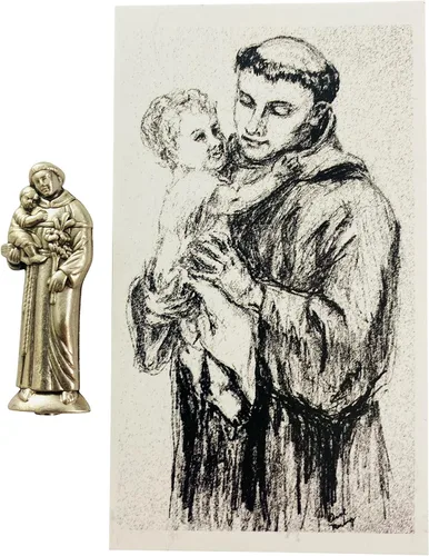 Vista 3 de Westman Works - Kit de oración de San Antonio, patrón de causas perdidas sin esperanza, con estatua de santo de bolsillo y tarjeta sagrada