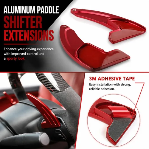 Vista 3 de Extensión de levas de cambio para Dodge Charger, Challenger - Cubiertas de levas de cambio de volante de aluminio billete compatibles con Dodge