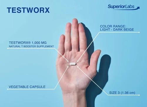 Vista 4 de Superior Labs, Test Worx Suplemento estimulante de testosterona (60 cápsulas)