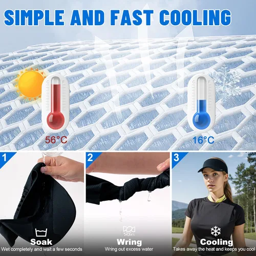 Vista 3 de Sukeen Visera elástica refrescante de tamaño libre con protección UV, visera pico para golf, tenis, ciclismo, correr