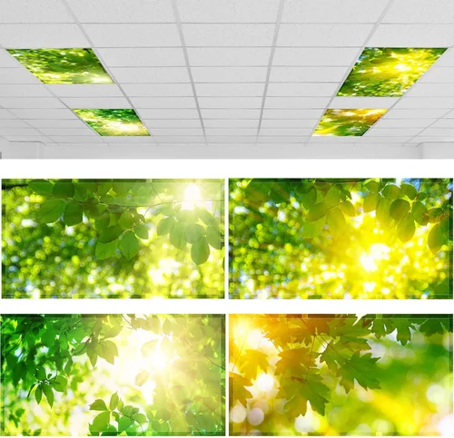 Vista 10 de ROCEEI Paquete de 4 cubiertas de luz fluorescente para luces de techo, 4 x 2 pies, cubiertas magnéticas de luz para aula, oficina, hogar, escuela