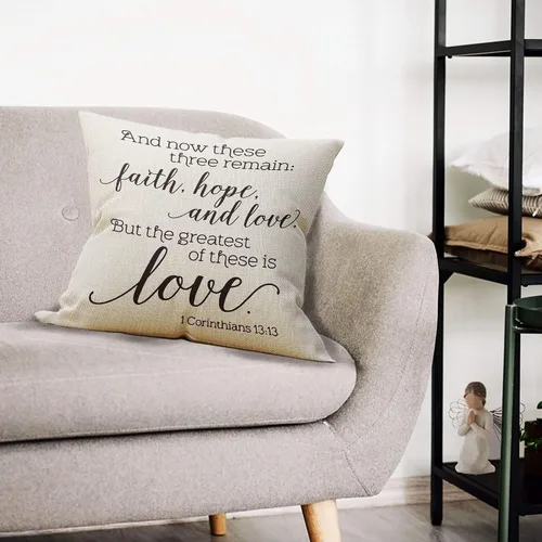 Vista 2 de Mancheng-zi Fundas de almohada Faith Hope Love de 18 x 18 pulgadas, regalos de versículos bíblicos, regalos inspiradores para mujeres cristianas