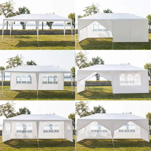 Vista 8 de Gazebo al aire libre, toldo para cochera, refugio de camping, comercial, instantáneo, impermeable, con paredes laterales, tienda de campaña