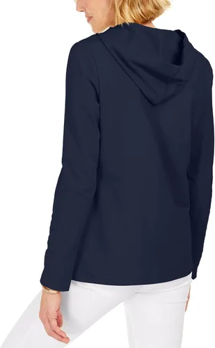 Vista 2 de Karen Scott Women's Zip Front Hoodie Blue Size Large