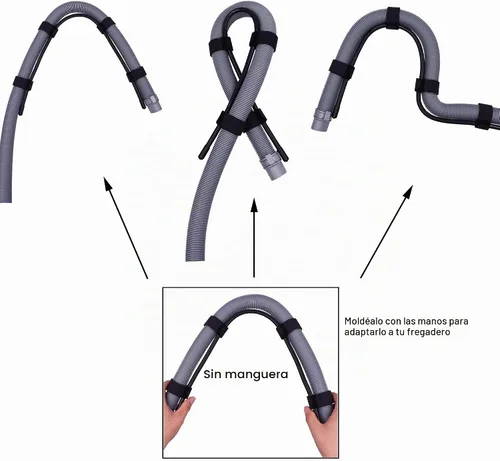 Vista 3 de YYST – Manguera de descarga flexible para lavadora con clip y soporte para manguera (1)