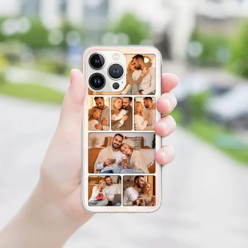 Vista 5 de CUBICER Fundas para teléfono con fotos personalizadas para parejas, protector transparente impermeable para marido y esposa, funda transparente
