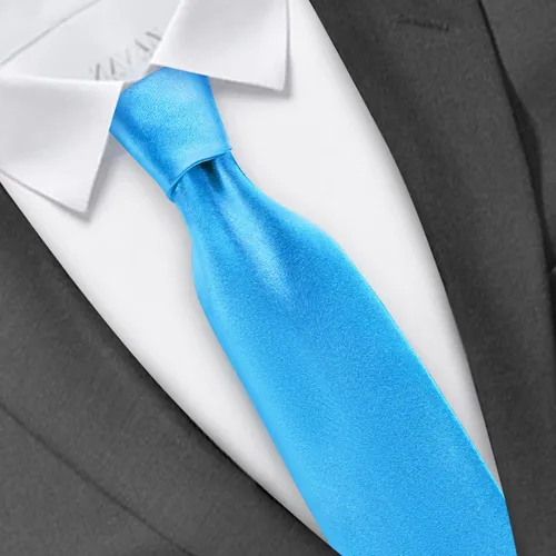 Vista 3 de Corbata de satén sólido de color puro para hombre + caja de regalo