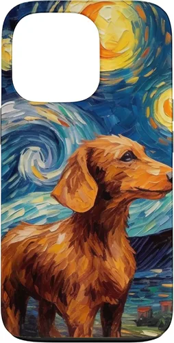 Vista 10 de Carcasa para iPhone 16 Dachshund Dog Starry Night Van Gogh Dachshund