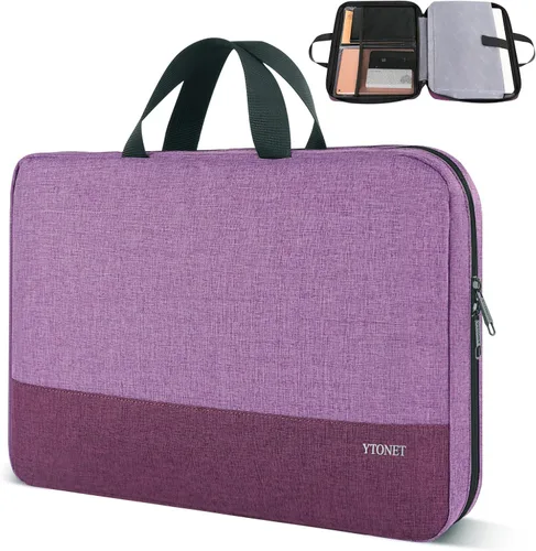 Vista 10 de Ytonet Funda profesional para transportar laptop de 13 a 13.3 pulgadas, delgada, con asas, resistente al agua, compatible con laptops MacBook Air