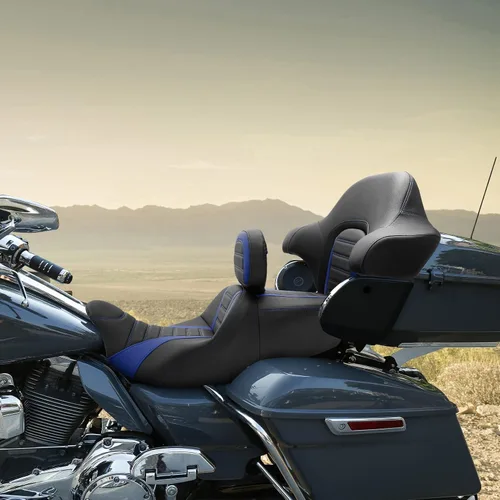 Vista 4 de Cojín de asiento de motocicleta de una sola pieza para respaldo de pasajero para Harley Touring Road King Street Glide Road Glide Electra Glide 14-23
