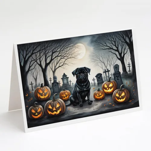 Vista 51 de Caroline's Treasures DAC2042GCA7P Golden Retriever - Tarjetas de felicitación y sobres de Halloween espeluznantes, paquete de 8 tarjetas en blanco
